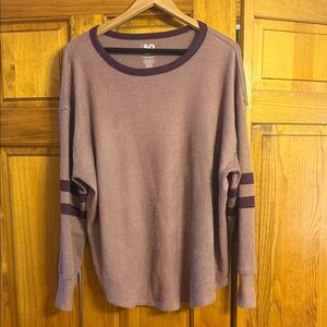 SO Women's Long Sleeve Top - Purple and Brown